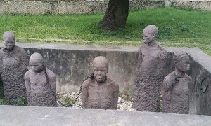 Monumento en recuerdo de las víctimas de la esclavitud en Stone Town, en Zanzíbar.