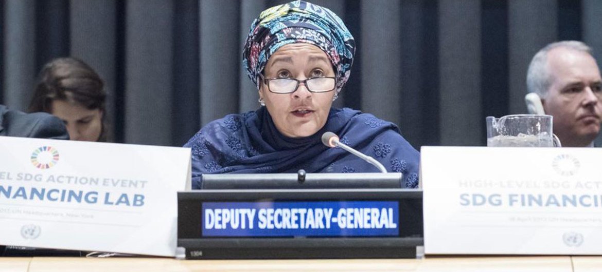La vicesecretaria general de la ONU, Amina Mohammed,destacó los objetivos comunes entre la Unión Europea y la ONU en materia de desarrollo. Foto Archivo: ONU / Rick Bajornas