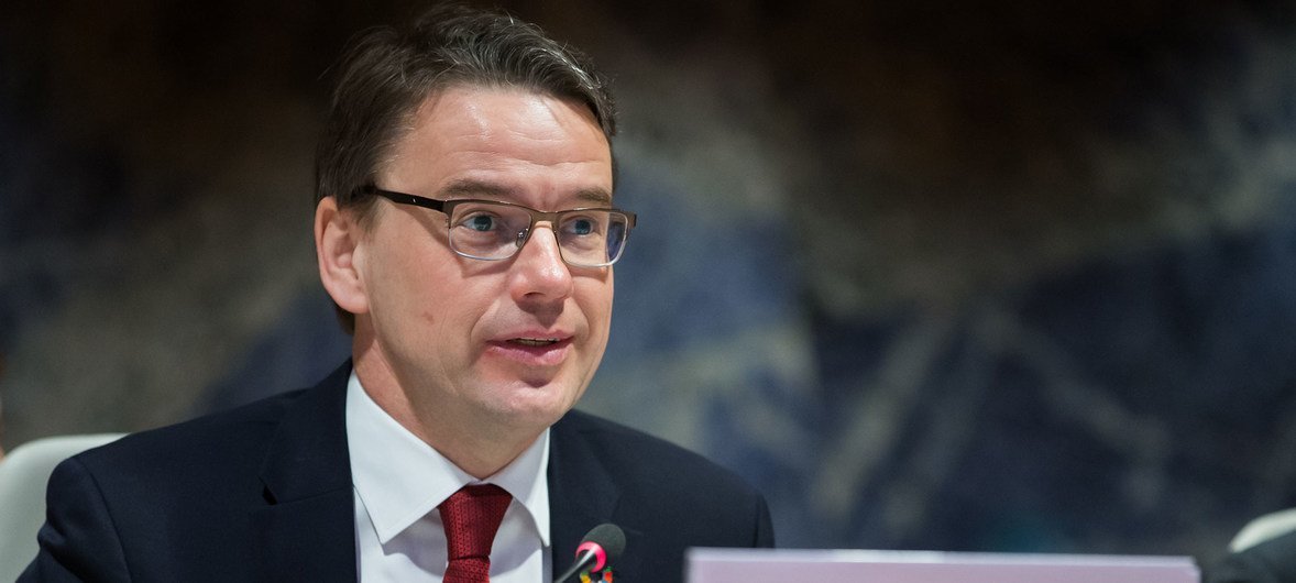 Christian Friis Bach, Executive Secretary of the UN Economic Commission for Europe, pictured during a meeting of the UNECE Inland Transport Committee in Geneva, Switzerland.