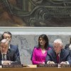 El Secretario General, António Guterres, participa en el debate ministerial del Consejo de Seguridad sobre el programa nuclear de Corea del Norte. A su derecha, el Secretario de Estado de Estados Unidos, Rex Tillerson, que preside este mes el Consejo. Foto: ONU / Eskinder Debebe