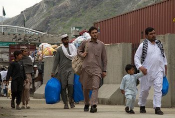 Afghan returnees at the Torkham border crossing. Some 600,000 returned from Pakistan in 2016.