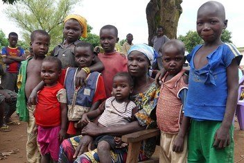 Veronique and some of her children who spent 6 months hiding in the bush in Bohong after violence broke out in Central African Republic.