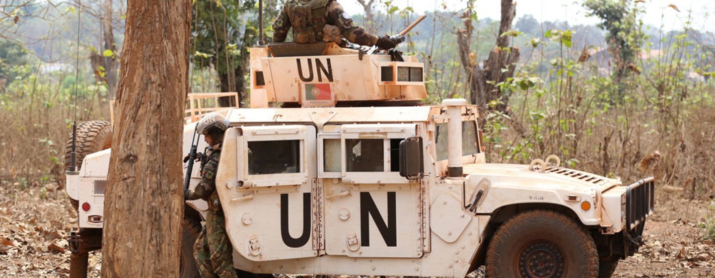 Patrulha de militares portugueses na missão da ONU na República Centro-Africana, Minusca.