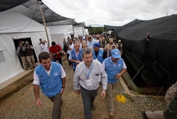 UN Security Council members and the Representative of the Secretary-General and head of the UN Mission in Colombia visit the Zone of Normalization (ZVTN acronyms in Spanish) La Reforma in the department of Meta.