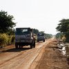 南苏丹特派团车辆在行驶中。