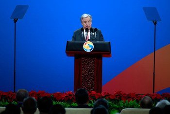 Secretary-General António Guterres addresses the opening of the Belt and Road Forum-in Beijing, China.