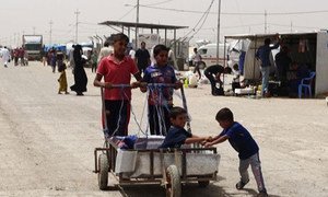 Des centaines de milliers de personnes déplacées en Iraq vont devoir affronter les chaleurs de l'été. Photo OIM