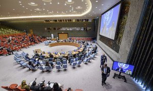 A wide view of the Security Council meeting on the situation in Somalia.
