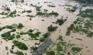 Over half a million people have been affected by flooding and landslides in central and southern Sri Lanka.