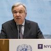 Secretary-General António Guterres addresses audience at New York University Stern School of Business.
