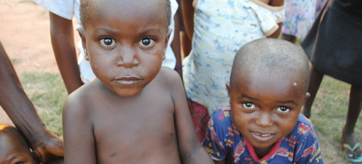 Children in the Mussungue reception centre for refugees in Dundo, Angola.