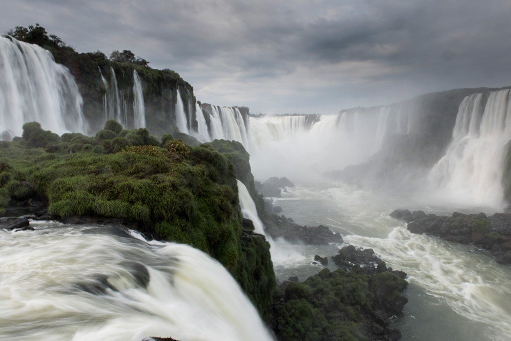 The Iguazu Falls, on the border between Brazil and Argentina.