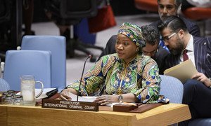 Fatou Bensouda, Chief Prosecutor for the International Criminal Court, briefs the Security Council meeting on the situation in Sudan and South Sudan.