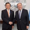Secretary-General António Guterres (right) meets with Liu Zhenmin, Vice Minister for Foreign Affairs of the People’s Republic of China.