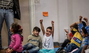 Children at a refugee center in Athens (file photo)