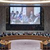 المبعوث الخاص لسوريا، ستيفان دي ميستورا، يتحدث إلى مجلس الأمن الدولي، عبر دائرة تلفزيونية مغلقة من جنيف.