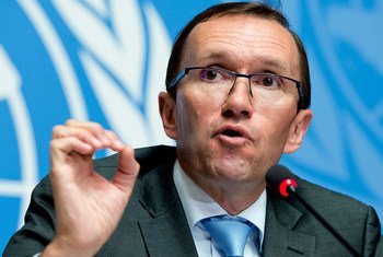 Espen Barth Eide, Special Adviser to the UN Secretary-General on Cyprus during press conference ahead of the Cyprus talks in Geneva.