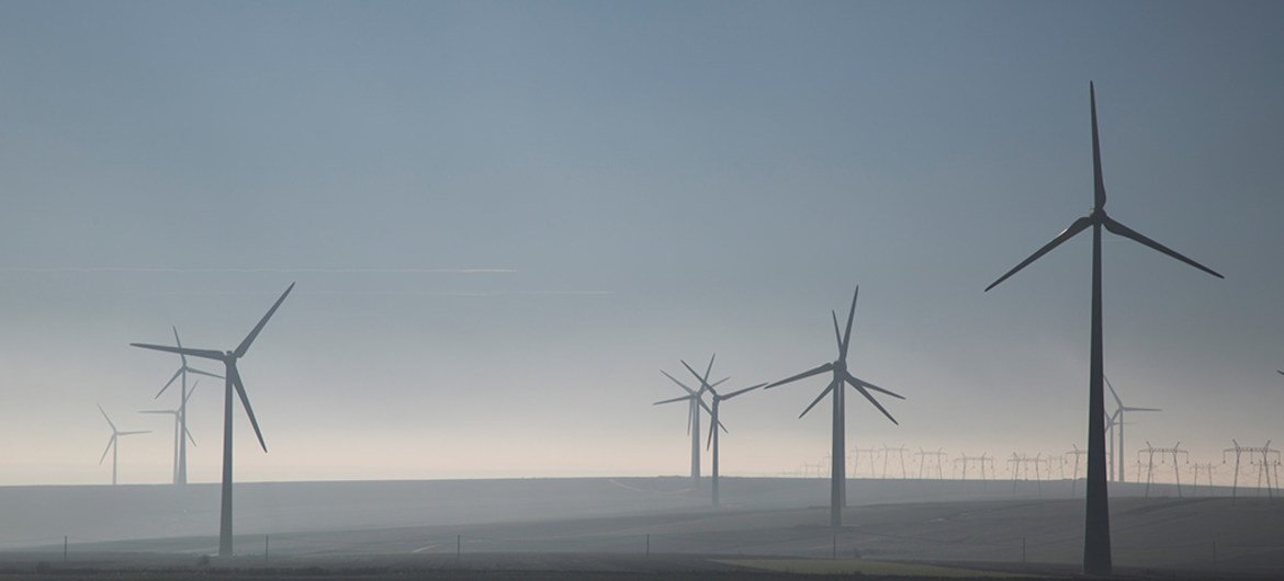 These windmills in Romania are part of 'Europe 2020 Strategy', a move towards a greener and more competitive low carbon economy that makes efficient use of resources and is resilient to climate risk.