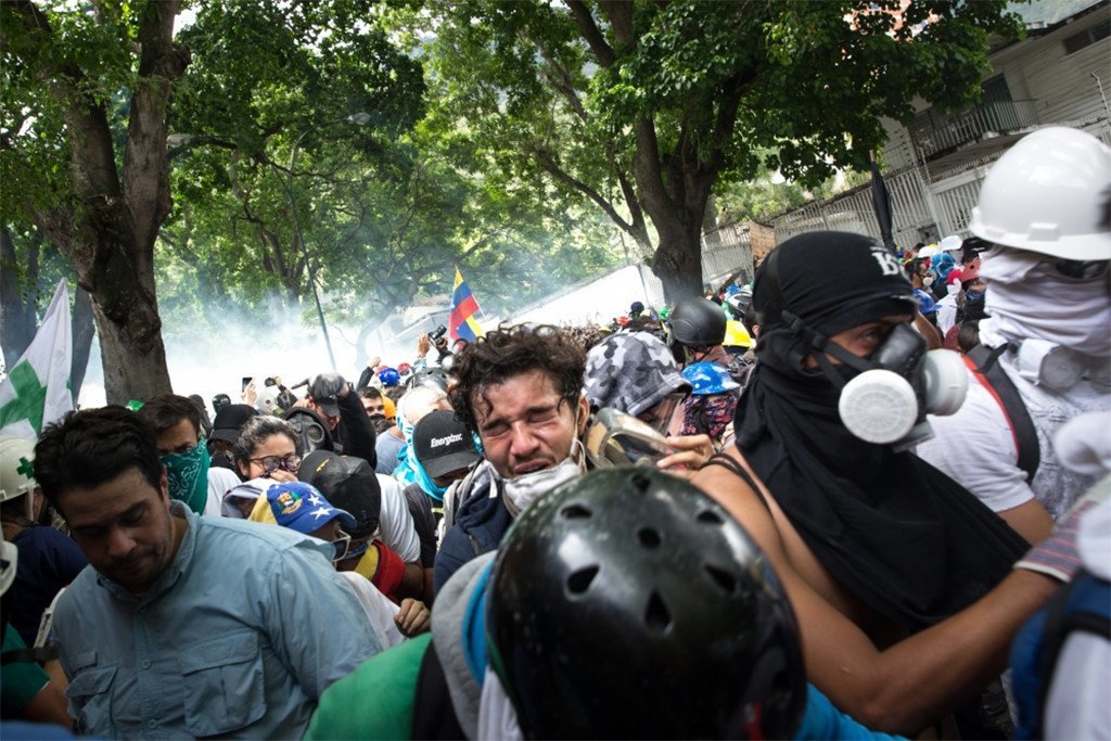 En 2017, des manifestants à La Castellana, un quartier de l'est de Caracas (photo d'archives). 