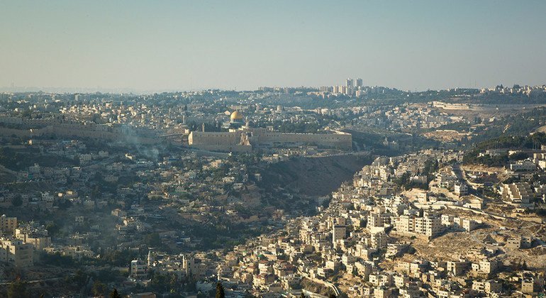 Vista aérea de Jerusalén. Foto: ONU/Rick Bajornas