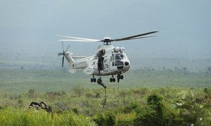 Sake, North Kivu Province, DR Congo: MONUSCO Special Forces conducting a training in fast-roping for future aircraft operations.