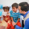 At the Alsonainah Health Centre in Sana’a, Yemen, children with acute watery diarrhoea/suspected cholera are treated with oral rehydration solution. A UNICEF team visits the centre to make sure it has enough supplies. UNICEF/Fuad