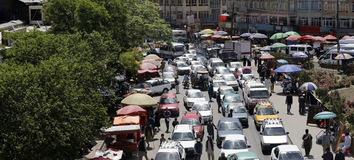 Una calle de Kabul, capital de Afganistán.