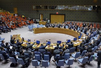 Wide view of the Security Council adopting a resolution extending the mandate of the UN Peacekeeping Force in Cyprus (UNFICYP).