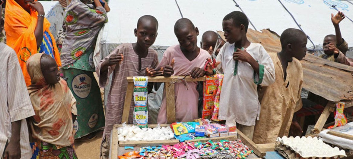 Projet de réhabilitation d'un marché au Nigéria. Photo Julia Burpee/OIM