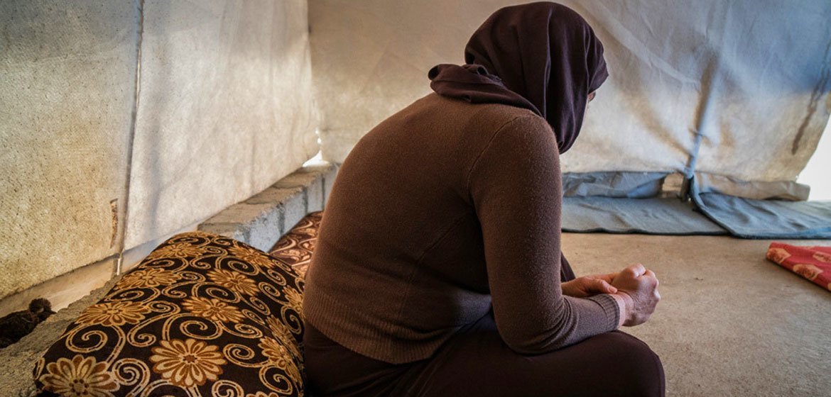 A Yazidi Kurd from Sinjar who was abducted by ISISL, pictured here in Mamilyan Camp for internally displaced persons in Akre, Iraq.