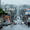 Benson Street in downtown Monrovia, Liberia.