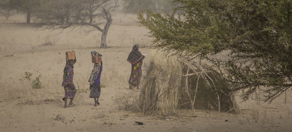 Women walk at a camp sheltering internally displaced persons in Mellia, Lac region, in western Chad. (file photo)