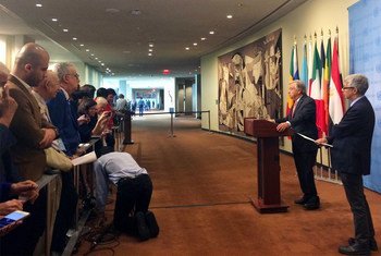 Генеральный секретарь ООН Антониу Гутерриш во время пресс-конференции в штаб-квартире ООН. Фото ООН