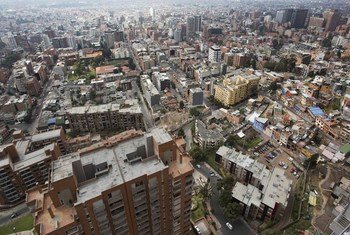 Foto aérea de Bogotá, la capital colombiana. 