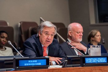 Secretary-General António Guterres addresses informal interactive dialogue on the Responsibility to Protect meeting.
