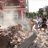 墨西哥地震后废墟清理工作正在进行之中。儿基会图片/Solís