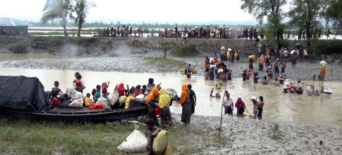 Llegada de refugiados Rohingya a Bangladesh. Foto: Saikat Biswas/OIM