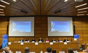 UN Office on Drugs and Crime (UNODC) Executive Director Yury Fedotov (centre) participated in a special event in Vienna on 14 September 2017 for UNODC’s 20th anniversary.