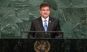 Miroslav Lajčák, President of the 72nd session of the General Assembly, addresses the annual general debate.