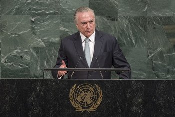 President Michel Temer of Brazil addresses the general debate of the 72nd Session of the General Assembly.