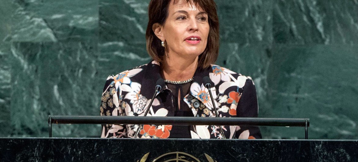 President Doris Leuthard  of the Swiss Confederation addresses the General Assembly’s annual general debate.