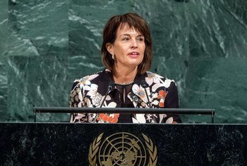 President Doris Leuthard  of the Swiss Confederation addresses the General Assembly’s annual general debate.