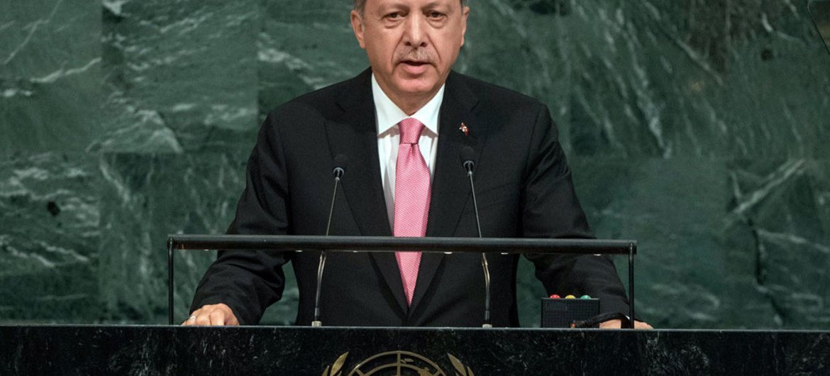 President Recep Tayyip Erdogan of Turkey addresses the General Assembly’s annual general debate.