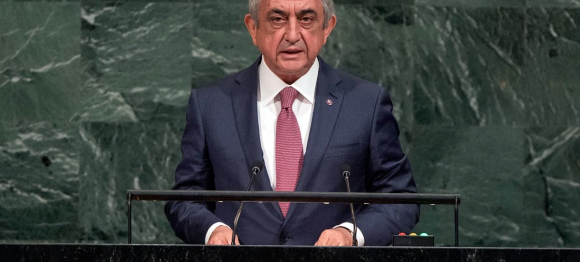 Президент Армении Серж Саргсян Фото ООН/Чиа Парк