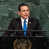 El presidente de Guatemala, Jimmy Morales, en la Asamblea General de la ONU. Foto: ONU/Cia Pak