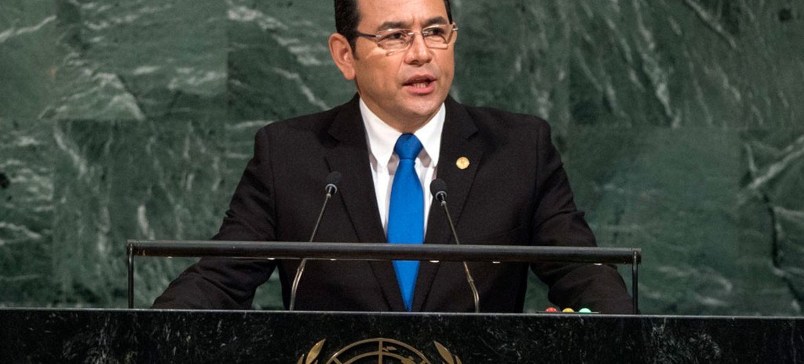 President Jimmy Morales of Guatemala addresses the General Assembly’s annual general debate.