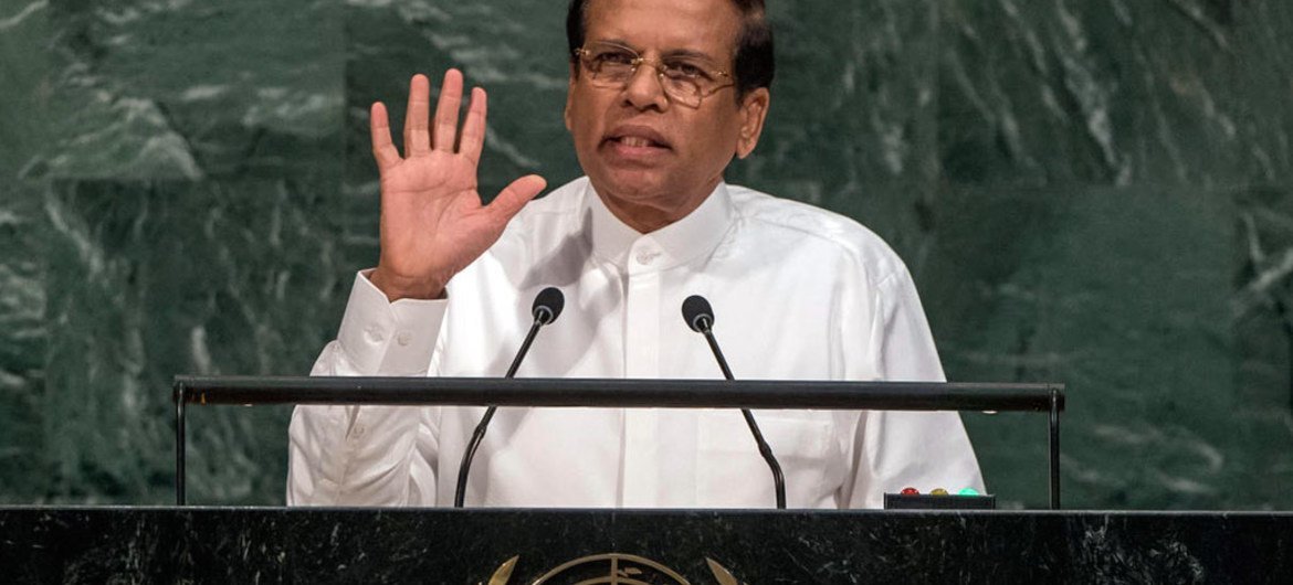 President Maithripala Sirisena of the Democratic Socialist Republic of Sri Lanka addresses the General Assembly’s annual general debate.