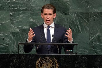 Sebastian Kurz, Minister for European and International Affairs of Austria, addresses the General Assembly’s annual general debate.