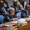 El Secretario General, António Guterres, junto al primer ministro de Etiopía y presidente del Consejo de Seguridad, Hailemariam Dessalegn, durante el debate de alto nivel sobre operaciones de paz de la ONU. Foto: ONU/Manuel Elías
