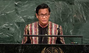 Le Vice-président du Myanmar, U Henry Van Thio, lors du débat général de l'Assemblée générale des Nations Unies. Photo ONU/Cia Pak